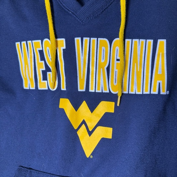 Women's Colosseum Navy West Virginia Mountaineers Tunic Pullover Hoodie - Picture 3 of 8